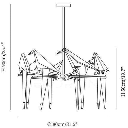 Nature-Inspired Nordic Bird Ceiling Lamp with Elegant Design..