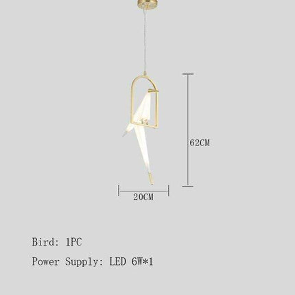 Nature-Inspired Nordic Bird Ceiling Lamp with Elegant Design..