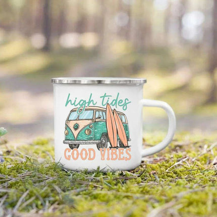 Nature's Adventure Enamel Mug: The Essential Companion for Outdoor Lovers..