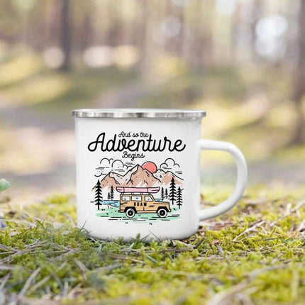 Nature's Adventure Enamel Mug: The Essential Companion for Outdoor Lovers..