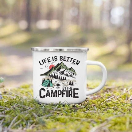 Nature's Adventure Enamel Mug: The Essential Companion for Outdoor Lovers..