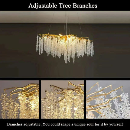 Nature's Elegance: Luxurious LED Crystal Chandelier for Exquisite Home Illumination- Très Elite- Très Elite