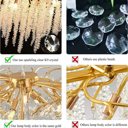 Nature's Elegance: Luxurious LED Crystal Chandelier for Exquisite Home Illumination- Très Elite- Très Elite