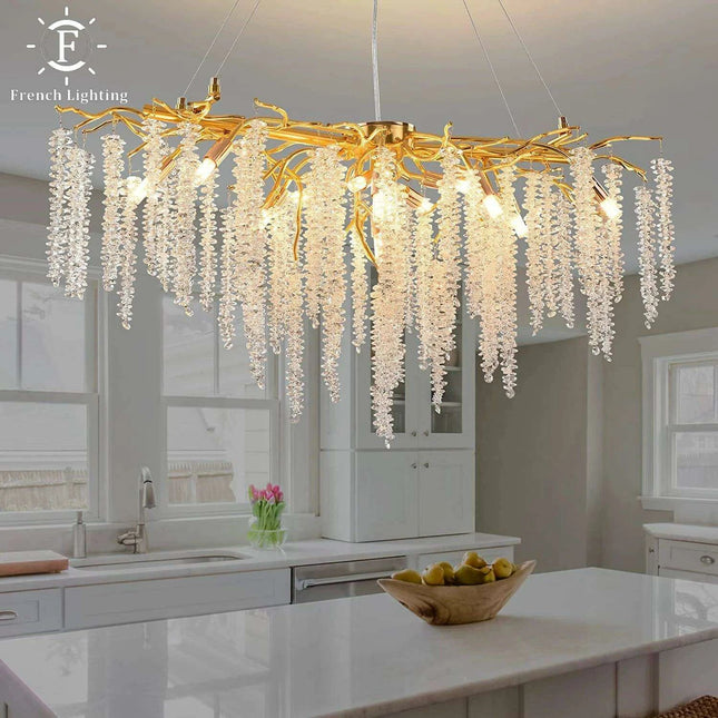 Nature's Elegance: Luxurious LED Crystal Chandelier for Exquisite Home Illumination