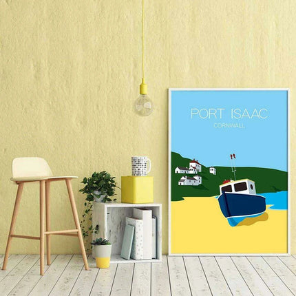 Nautical Bliss: Retro Fishing Boat Canvas Print for Coastal Home Aesthetics - Très Elite