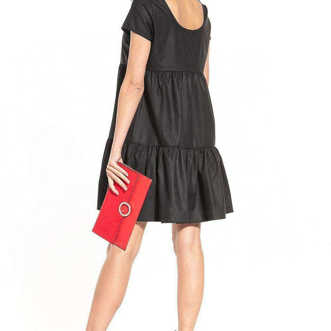 Nautical Elegance Boat Neck Mini Dress