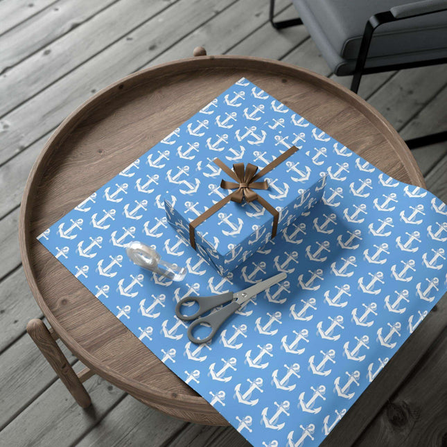 Nautical Elegance: Premium Anchor Gift Wrapping Paper Collection