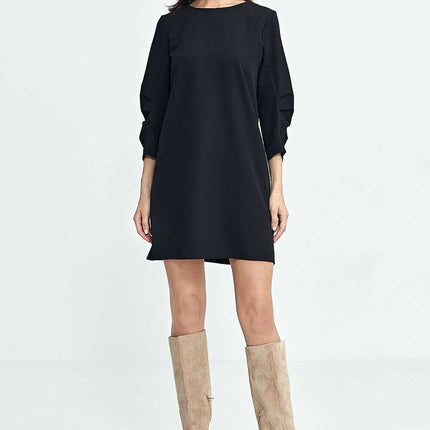 Navy Blue Daydress Model 200392 A Line Relaxed Fit Classic - Très Elite