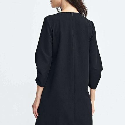 Navy Blue Daydress Model 200392 A Line Relaxed Fit Classic - Très Elite