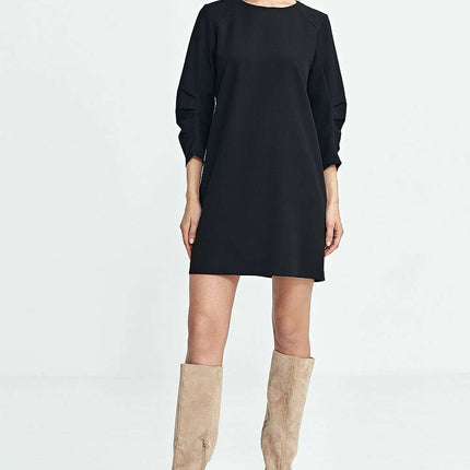 Navy Blue Daydress Model 200392 A Line Relaxed Fit Classic - Très Elite