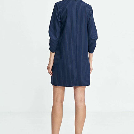 Navy Blue Daydress Model 200392 A Line Relaxed Fit Classic - Très Elite