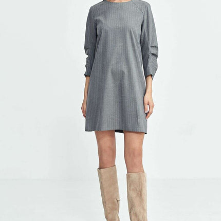 Navy Blue Daydress Model 200392 A Line Relaxed Fit Classic - Très Elite