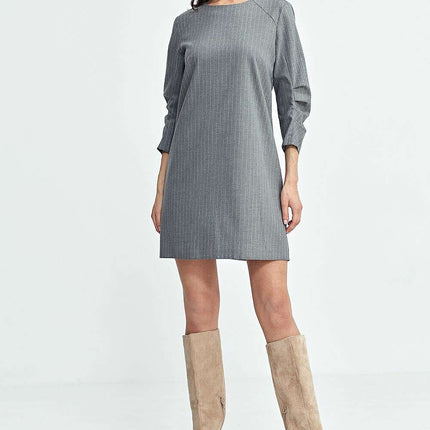 Navy Blue Daydress Model 200392 A Line Relaxed Fit Classic - Très Elite