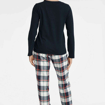 Navy Blue Luxe Two-Piece Sleep Set for Women