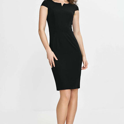 Navy Daydress 210069 Fitted Knee Length Pencil Dress - Très Elite