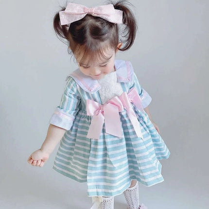 Navy Enchanted Birthday Dress for Girls - Spanish-Inspired Half-Sleeve Style - Très Elite