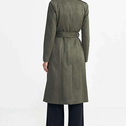 Navy Nubuck Coat 202465 Women Elegant Warm Classic - Très Elite