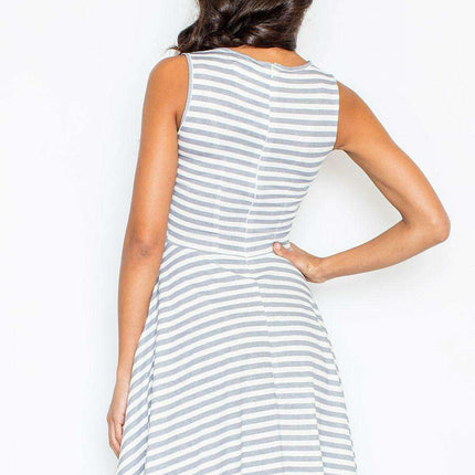 Navy Striped Cotton Sundress with Stylish Wide Straps - Très Elite