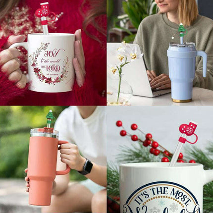 New Christmas Straw Dust Cover 10mm Cup Accessories - Très Elite