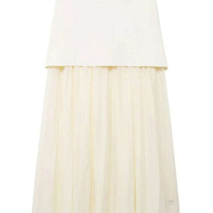 New Fashion Knitted Vest Splicing Pleated Long Skirt Set - Très Elite