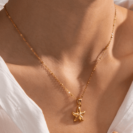 New Summer Beach Ocean Metallic Shell Necklace - Très Elite