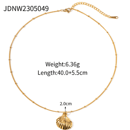 New Summer Beach Ocean Metallic Shell Necklace - Très Elite