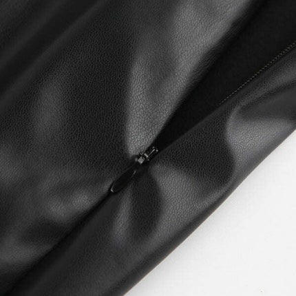 New fashion slit pu leather skirt sexy high waist bag hip skirt - Très Elite