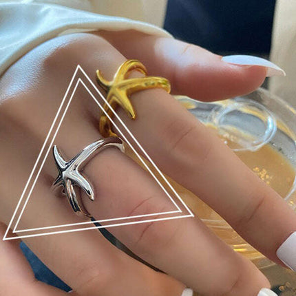 New fashionable and simple starfish niche design index finger ring - Très Elite