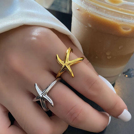 New fashionable and simple starfish niche design index finger ring - Très Elite