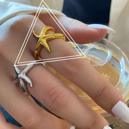 New fashionable and simple starfish niche design index finger ring - Très Elite