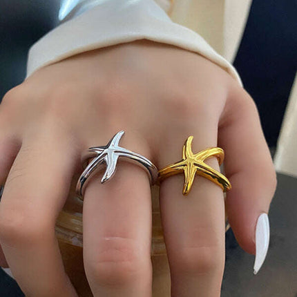 New fashionable and simple starfish niche design index finger ring