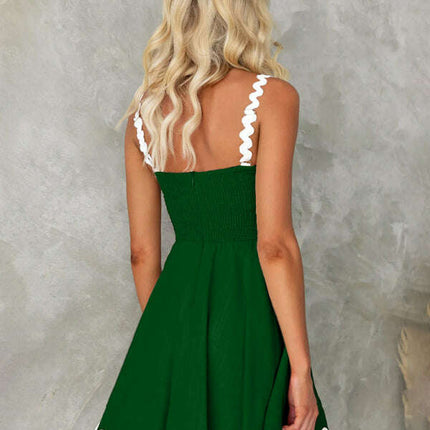 New fresh and sweet solid color sexy suspender short dress - Très Elite