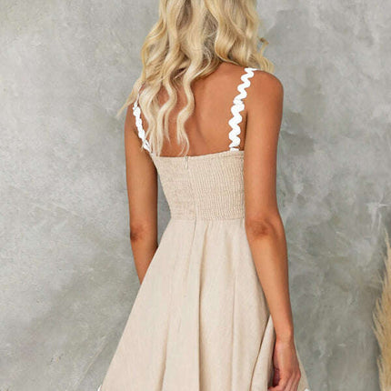 New fresh and sweet solid color sexy suspender short dress - Très Elite