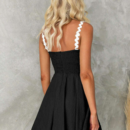 New fresh and sweet solid color sexy suspender short dress - Très Elite
