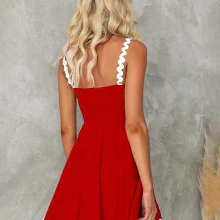 New fresh and sweet solid color sexy suspender short dress - Très Elite