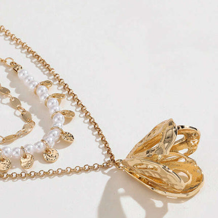New geometric metal flower stacking necklace - Très Elite