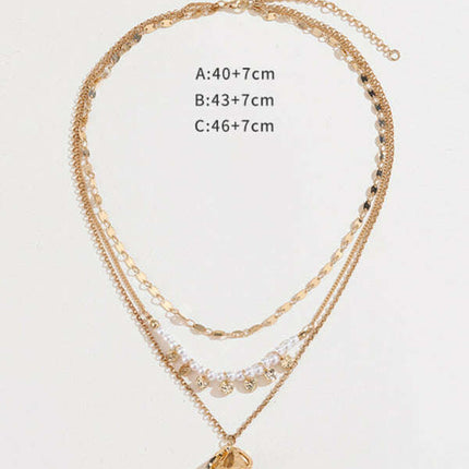 New geometric metal flower stacking necklace - Très Elite