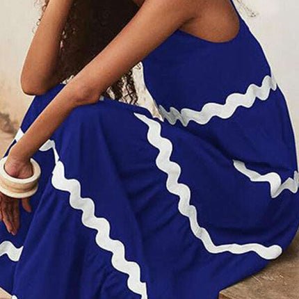 New simple u-shaped collar corrugated tube top solid color A-line suspender skirt - Très Elite