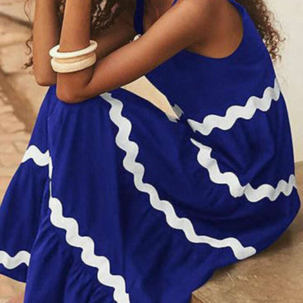 New simple u-shaped collar corrugated tube top solid color A-line suspender skirt - Très Elite