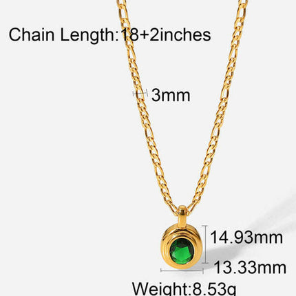 New stainless steel jewelry cubic zirconia oval pendant necklace - Très Elite