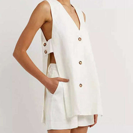 New style sleeveless shorts two-piece suit, fashionable and comfortable, can be worn as outdoor women's home clothes - Très Elite
