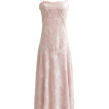 New sweet high-waisted flower-cut suspender dress - Très Elite