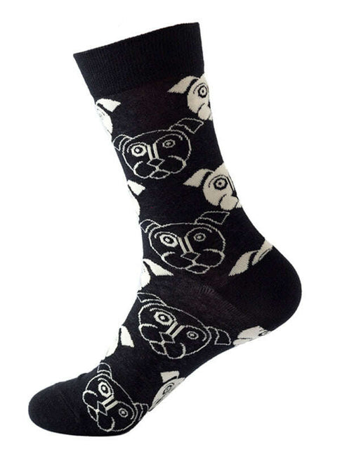 New trendy fun animal dog pattern mid-calf socks