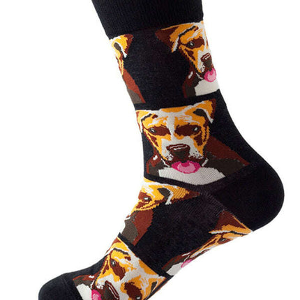 New trendy fun animal dog pattern mid-calf socks- Très Elite- Très Elite