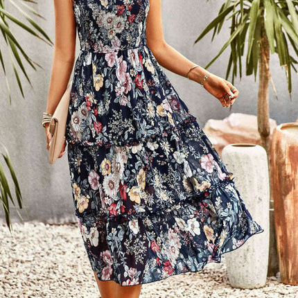 New women's printed A-line skirt sundress - Très Elite