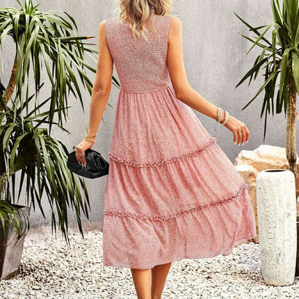 New women's printed A-line skirt sundress - Très Elite