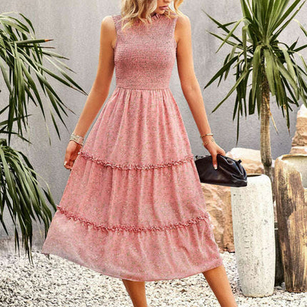 New women's printed A-line skirt sundress - Très Elite