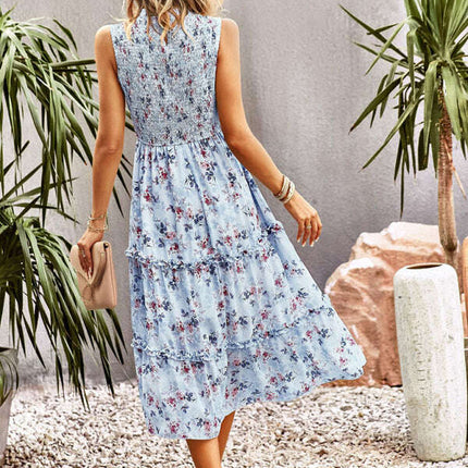New women's printed A-line skirt sundress - Très Elite