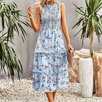 New women's printed A-line skirt sundress - Très Elite