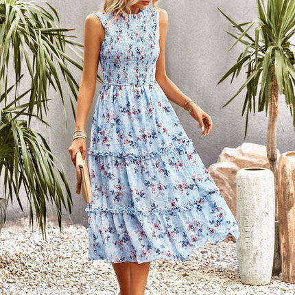 New women's printed A-line skirt sundress - Très Elite